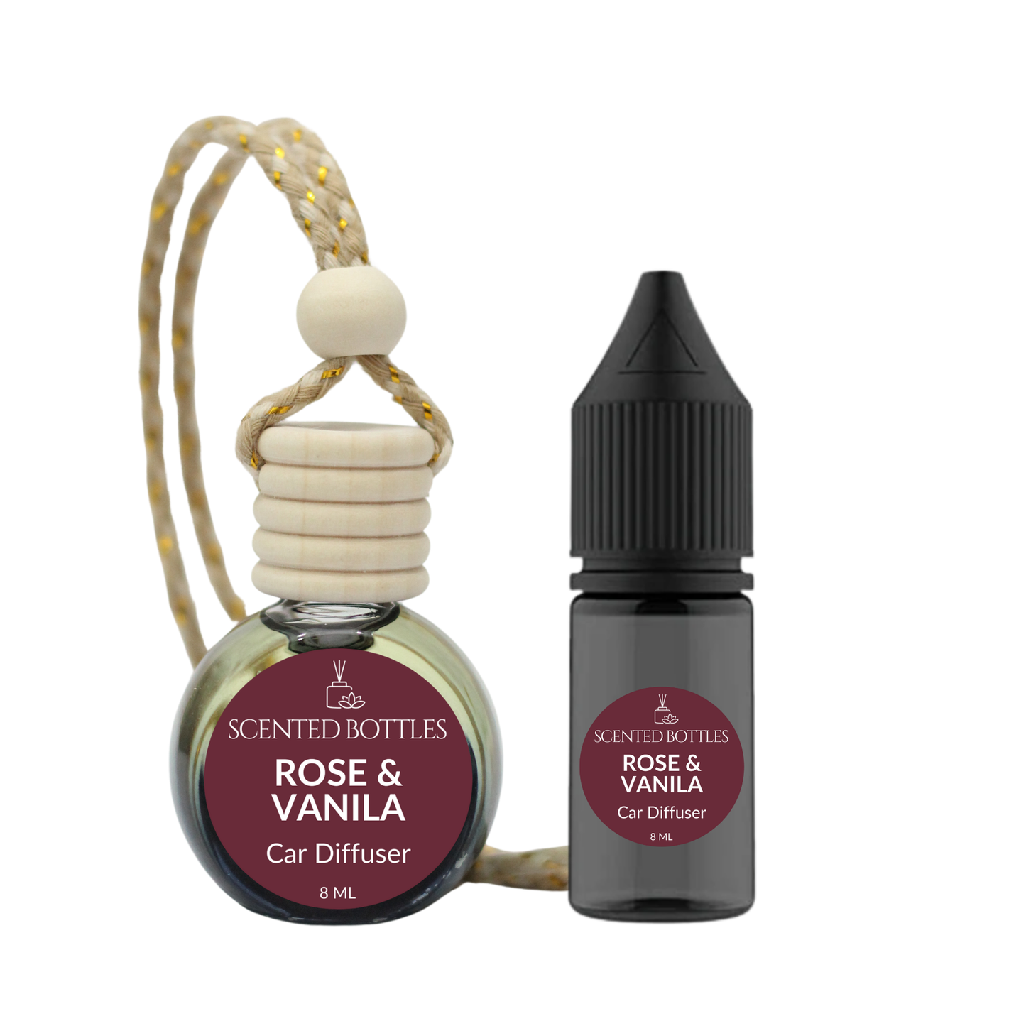 Rose & Vanilla - Black Shade Car Diffuser
