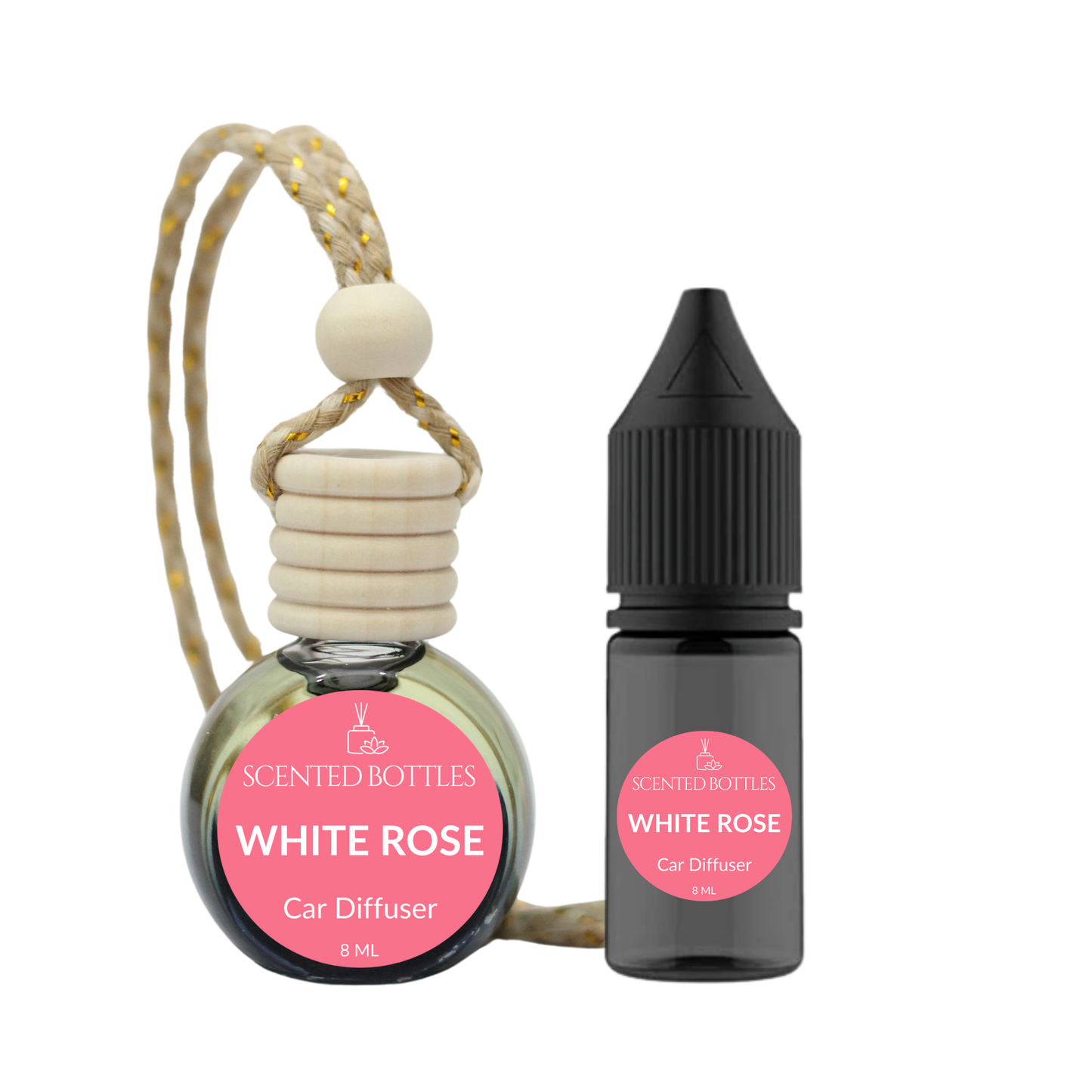 White Rose - Black Shade Car Diffuser