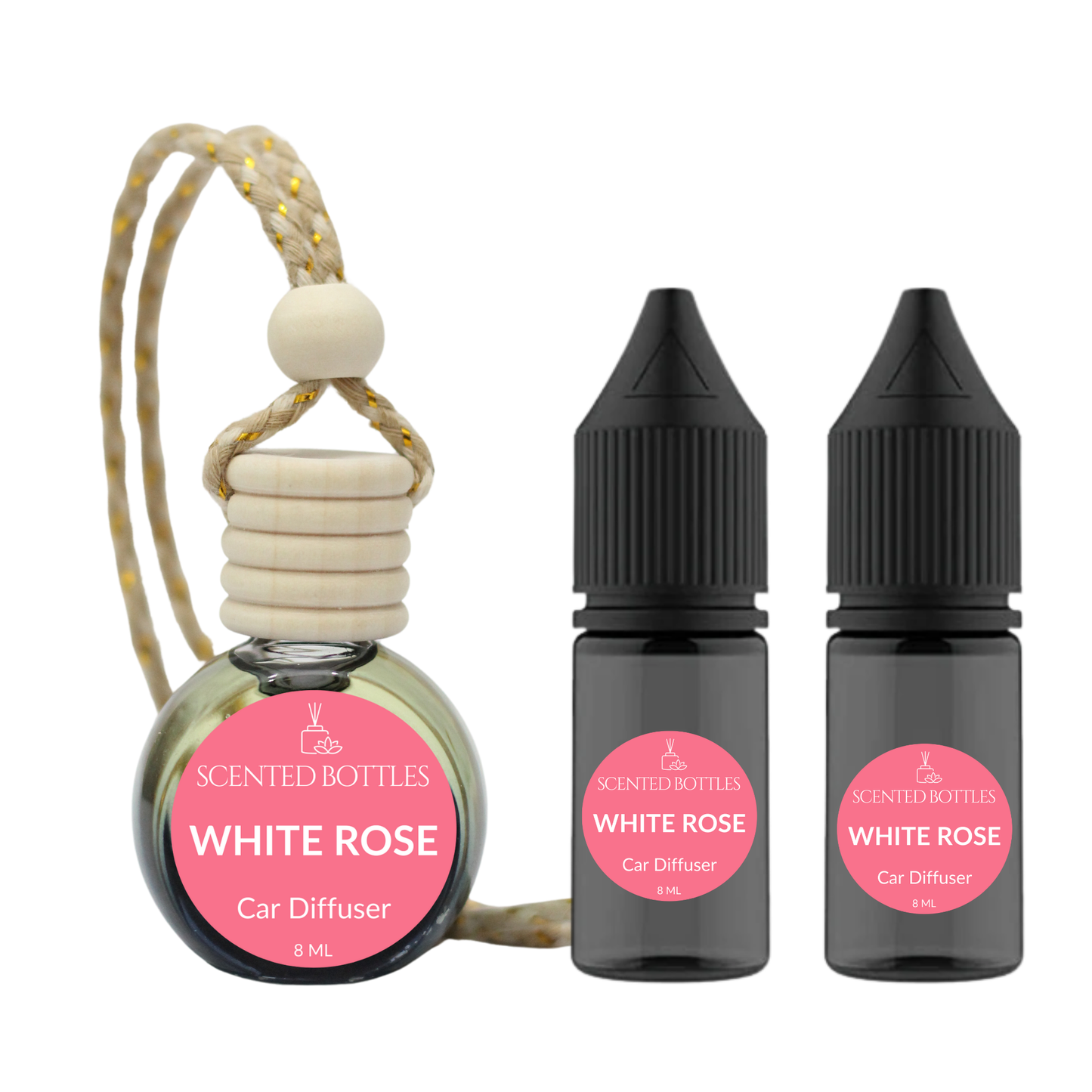 White Rose - Black Shade Car Diffuser